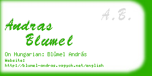 andras blumel business card